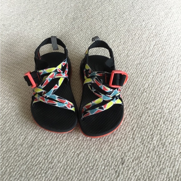 Chaco Other - Chaco Kids Black Sandals with Multicolor Geometric Straps